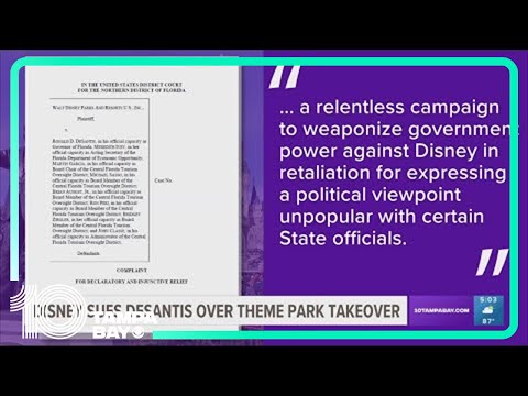 Disney Sues Desantis Over Theme Park Takeover