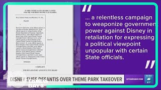 Disney sues DeSantis over theme park takeover