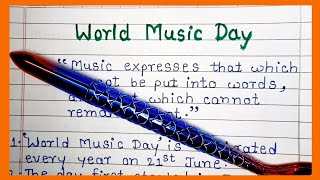World Music Day 21 June 10 Points in English | World Music Day Essay | Why We Celebrate It