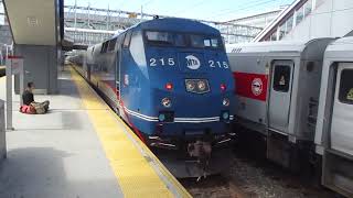 AMTRAK, METRO-NORTH RAILROAD AND CONNECTICUT COMMUTER RAIL TRAINS IN STAMFORD, CONNECTICUT