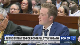 Teen sentenced for football star's death
