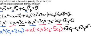 polynomials linearly dependent
