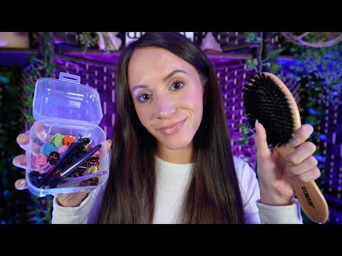 ASMR / 1 Hour Hairplay Compilation (scalp check, head massage, haircut, hair brushing & clipping)