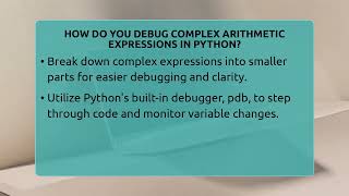 Stream How Do You Debug Complex Arithmetic Expressions In Python - Python Code School Online