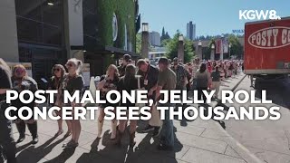 Thousands crowd outside Providence Park to get into Post Malone, Jelly Roll concert