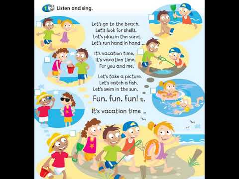 English song for children: Let&acute;s go to the beach