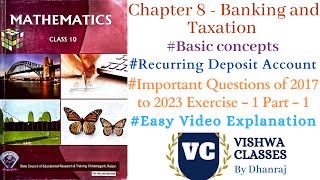 Class 10 | Maths | Chapter 8 | Banking and Taxation | Exercise - 1 | Part - 1 | CG Board SAGES SCERT