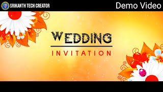 Traditional Wedding invitation Demo video | by srikanth tech creator | Kinemaster video editing