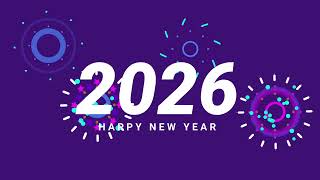 Free 4K Happy New Year 2026 Purple Background Animation
