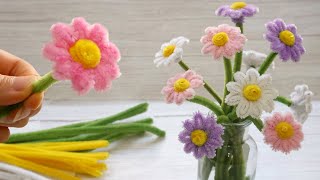 A Simple Way to make Flowers out of Pipe Cleaner | Easy Pipe Cleaner Flower Tutorial for beginners