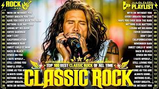 Top 100 Classic Rock Songs 70s 80s 90s ⚡ Bon Jovi, Queen, Guns N' Roses, Metallica, ACDC, Aerosmith