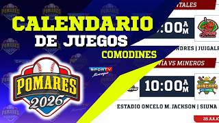 Calendario de Juegos Comodines Primera Vuelta Pomares 2026 Nicaragua