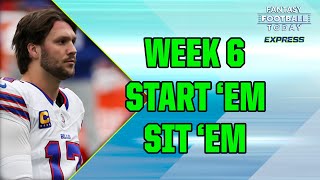Fantasy Week 6 Starts & Sits! Matchup Guide, Must-Avoid Players, Best Starts (FFT Express)