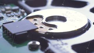 Electronic green circuit board with microchip and transistors