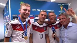 2014 World Cup Final Poldi & Schweini BEST interview EVER! roasting Mehmet Scholl J