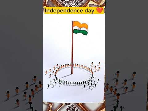 Independence Day Drawing | Easy & Beautiful 15 August Drawing | Indian Flag Art #shorts #india #art