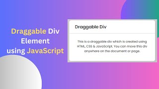 Stream How to Create Draggable Div Element Using HTML CSS & JavaScript Online