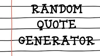 Random Quote Generator using Python | Tkinter Random quote generator using .txt file