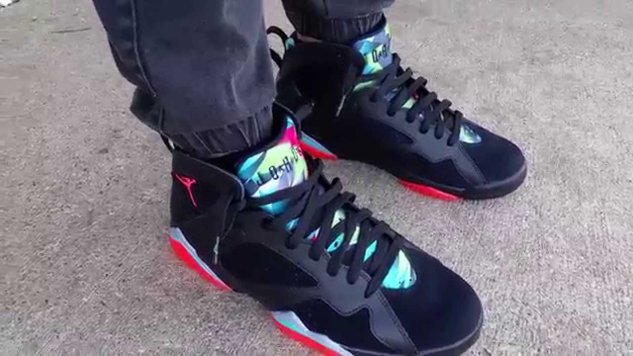 jordan 7 marvin the martian on feet