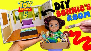 Toy Story 5 Movie DIY Bonnie's Room Dollhouse with Woody, Jessie, Lilypad Dolls! Crafts for Kids