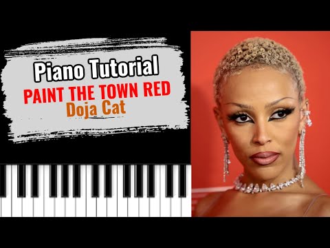 🎹PAINT THE TOWN RED by Doja Cat (easy piano tutorial lesson free)