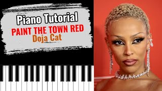 🎹PAINT THE TOWN RED by Doja Cat (easy piano tutorial lesson free)