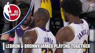 LeBron & Bronny James share the court together for the 1st time as Lakers teammates 🤝 | NBA on ESPN