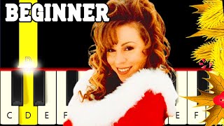 5 Famous Christmas Songs - Easy and Slow Piano tutorial - Beginner