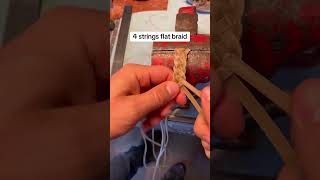 Braiding a 4 strand flat braid  This is how I start my rawhide hondas   #leatherwork #leathercraft #