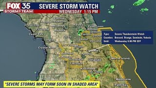 FOX 35 STORM ALERT DAY: Severe Thunderstorm Watch issued for most of Central Florida