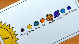 Solar System Drawing / How to Draw Solar System / Solar System Planets Drawing / सौरमंडल Lavi Arts