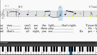 Material Girl by Madonna - Easy piano tutorials with leadsheet and chords