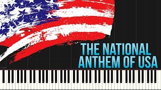 The National Anthem of USA (Piano Tutorial Synthesia)