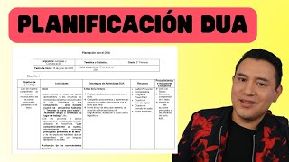 PLANIFICACIÓN DUA (DISEÑO UNIVERSAL DE APRENDIZAJE)
