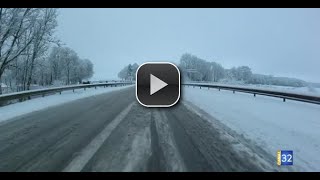 Neige: circulation parfois difficile dans l&rsquo;Aube ce mercredi matin. JT Canal32  23.01.19