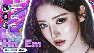 Hit 'Em - MEOVV (Vertical Line Distribution + Color Coded Karaoke Lyrics)