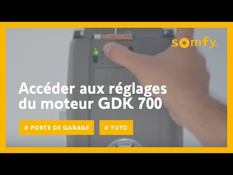 Comment acc&eacute;der aux r&eacute;glages du moteur de porte de garage GDK 700 ? | Somfy