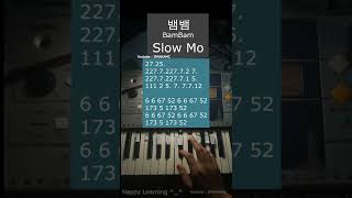 SLOW MO 뱀뱀 BamBam Tutorial Piano Keyboard Pianika With Numbers #shorts