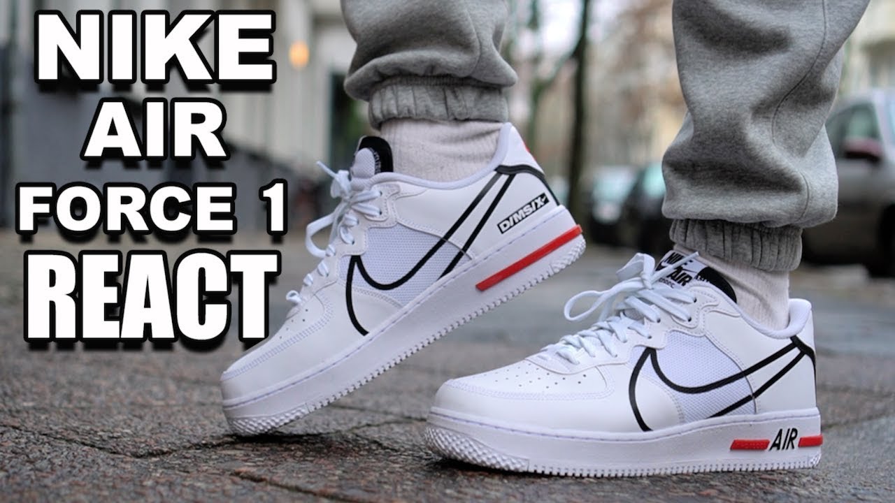 nike air force 1 react on feet