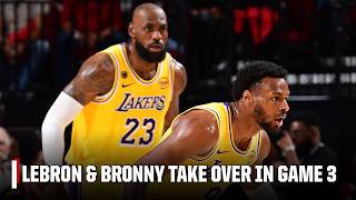 LeBron James throws lob to Bronny James, hits TOUGH shots in Game 3 vs. Rockets 🔥 | NBA on ESPN