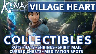 Kena Bridge of Spirits - Village Heart All Collectible Locations (Rots, Hats, Chests, Mail, Shrines)