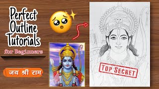 Easy Lord Shree Ram Drawing for beginners | Part 1 | Lord Shree Ram Outline Drawing Tutorial