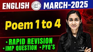 Std 10 English Poem 1 To 4 IMP Rapid Revision 🔥 | Board Exam 2025 IMP Revision | Dhruvi Maam