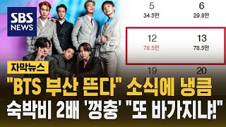 "BTS 부산 뜬다" 소식에 냉큼&hellip;숙박비 2배 '껑충' "또 바가지냐!" (자막뉴스) / SBS