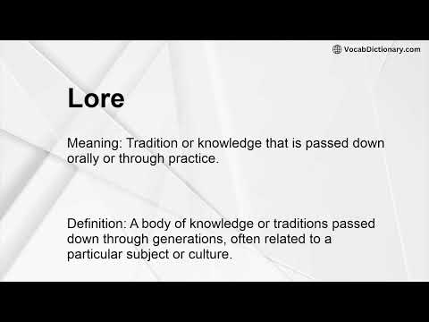 Lore Meaning