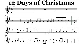 12 Days Of Christmas Bb Instruments Sheet Music Backing Track Play Along Partitura