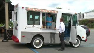 Teen Entrepreneur Operating Vintage Ice Cream Truck
