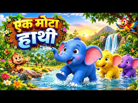 एक मोटा हाथी घूमने चला | Ek Mota Hathi | Hindi Kids Song | Nursery Rhymes with Cartoon