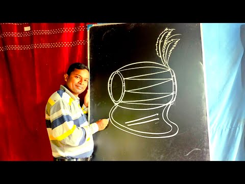 Dhak drawing / How to draw Dhak / Durga pujar dhak / Dhak drawing for beginners