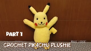Crochet pikachu plushie Part 1